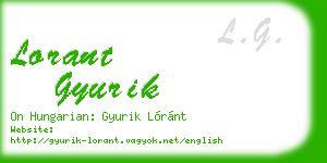 lorant gyurik business card