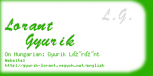 lorant gyurik business card